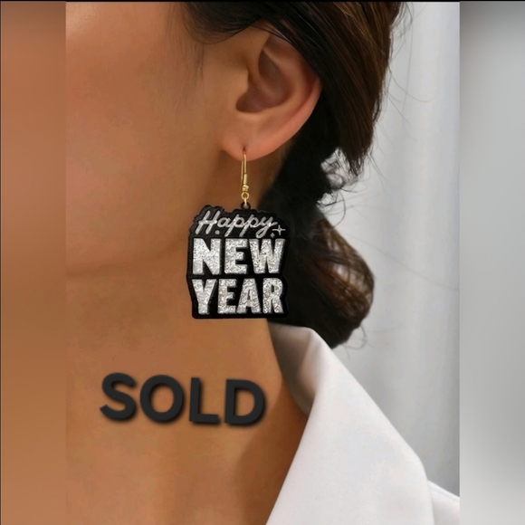 Happy New Year Earrings - Picture 1 of 4